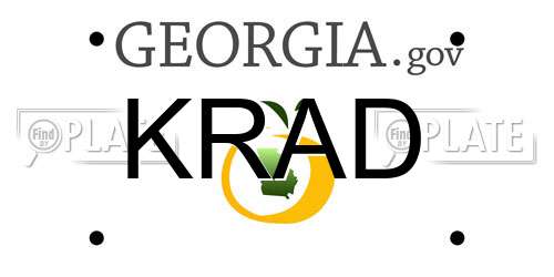 KRAD Georgia License Plate