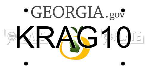 KRAG10 Georgia License Plate