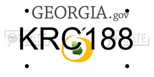 KRC188 Georgia License Plate