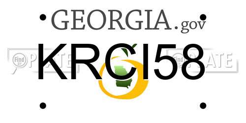 KRCI58 Georgia License Plate