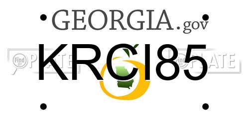 KRCI85 Georgia License Plate
