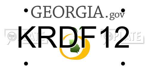KRDF12 Georgia License Plate
