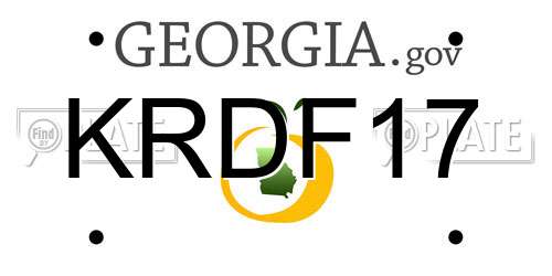 KRDF17 Georgia License Plate