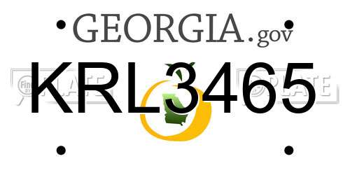 KRL3465 Georgia License Plate