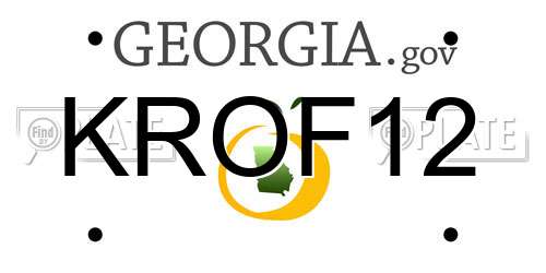 KROF12 Georgia License Plate