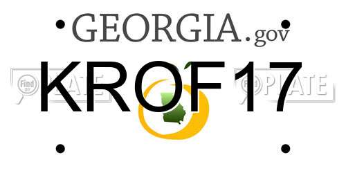 KROF17 Georgia License Plate