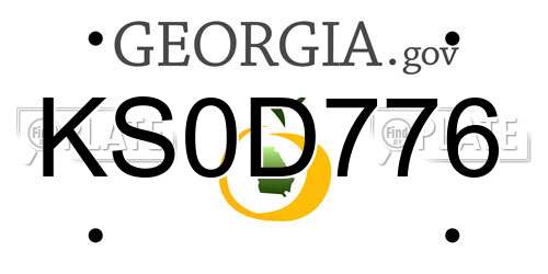 KS0D776 Georgia License Plate