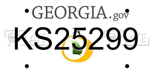 KS25299 Georgia License Plate