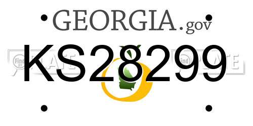 KS28299 Georgia License Plate