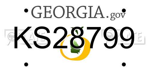 KS28799 Georgia License Plate