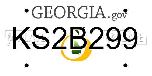 KS2B299 Georgia License Plate