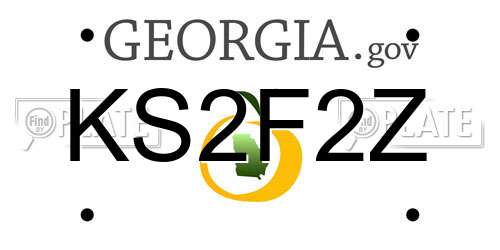 KS2F2Z Georgia License Plate