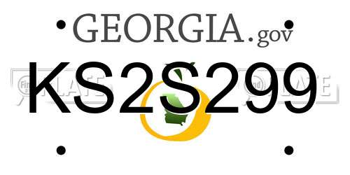 KS2S299 Georgia License Plate