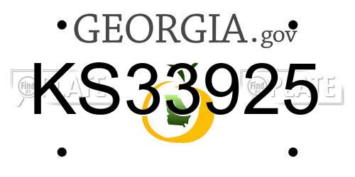 KS33925 Georgia License Plate