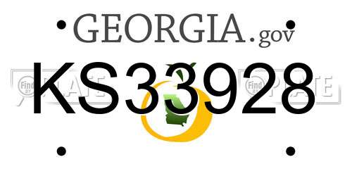 KS33928 Georgia License Plate
