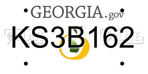 KS3B162 Georgia License Plate