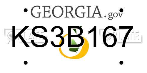 KS3B167 Georgia License Plate