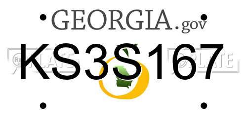 KS3S167 Georgia License Plate