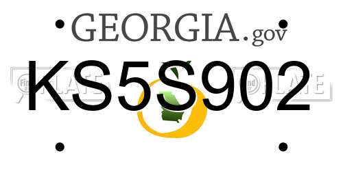 KS5S902 Georgia License Plate