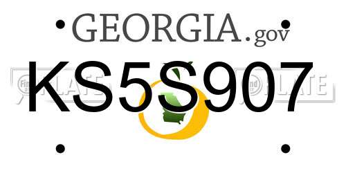 KS5S907 Georgia License Plate