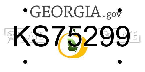 KS75299 Georgia License Plate