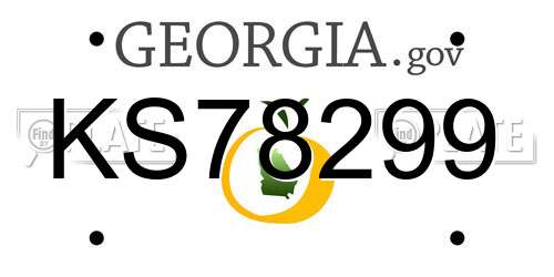 KS78299 Georgia License Plate