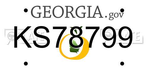 KS78799 Georgia License Plate