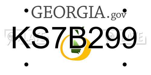 KS7B299 Georgia License Plate