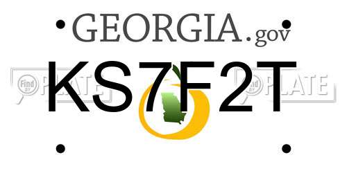 KS7F2T Georgia License Plate