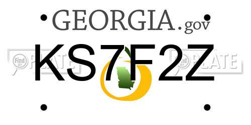KS7F2Z Georgia License Plate
