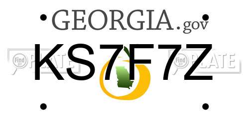 KS7F7Z Georgia License Plate