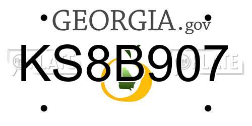 KS8B907 Georgia License Plate