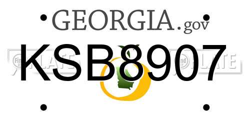 KSB8907 Georgia License Plate