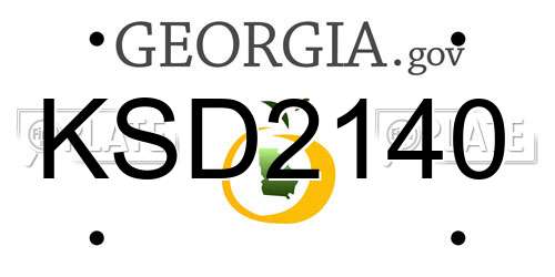 KSD2140 Georgia License Plate