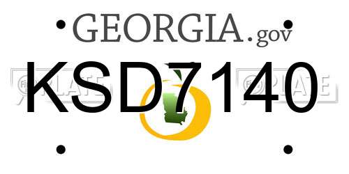 KSD7140 Georgia License Plate