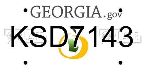KSD7143 Georgia License Plate