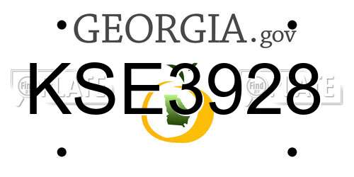 KSE3928 Georgia License Plate