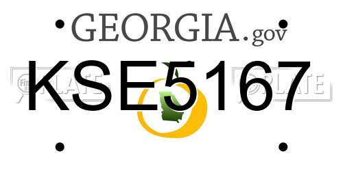 KSE5167 Georgia License Plate
