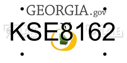 KSE8162 Georgia License Plate