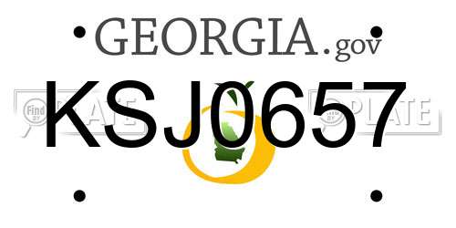 KSJ0657 Georgia License Plate