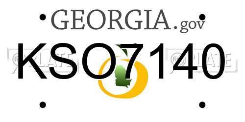 KSO7140 Georgia License Plate