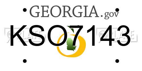 KSO7143 Georgia License Plate