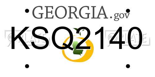 KSQ2140 Georgia License Plate