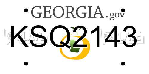 KSQ2143 Georgia License Plate