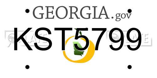 KST5799 Georgia License Plate