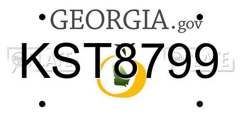 KST8799 Georgia License Plate