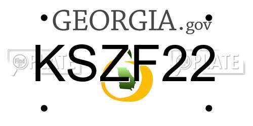 KSZF22 Georgia License Plate