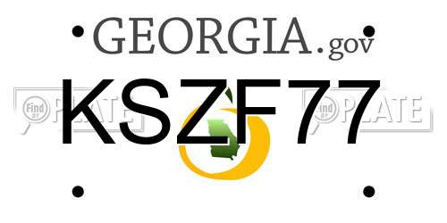 KSZF77 Georgia License Plate