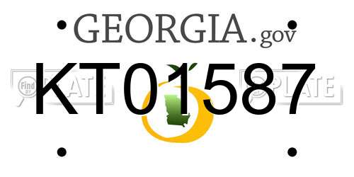 KT01587 Georgia License Plate