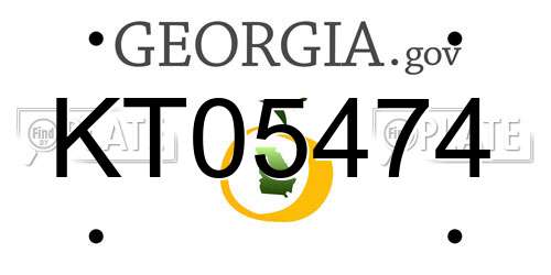 KT05474 Georgia License Plate